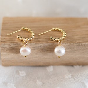 Bridal stud earrings, pearls, pearl earrings, stud earrings for wedding, playful earrings image 1