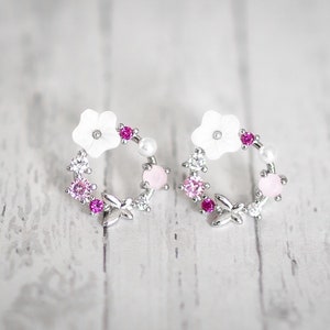 Flower earrings silver