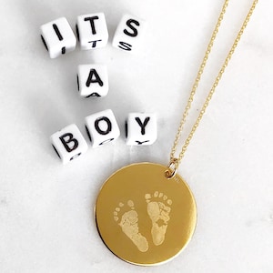 Necklace foot/handprint 925 silver incl. engraving, necklace with engraving, necklace for birth, gift for birth