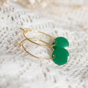 hoop earrings green image 3