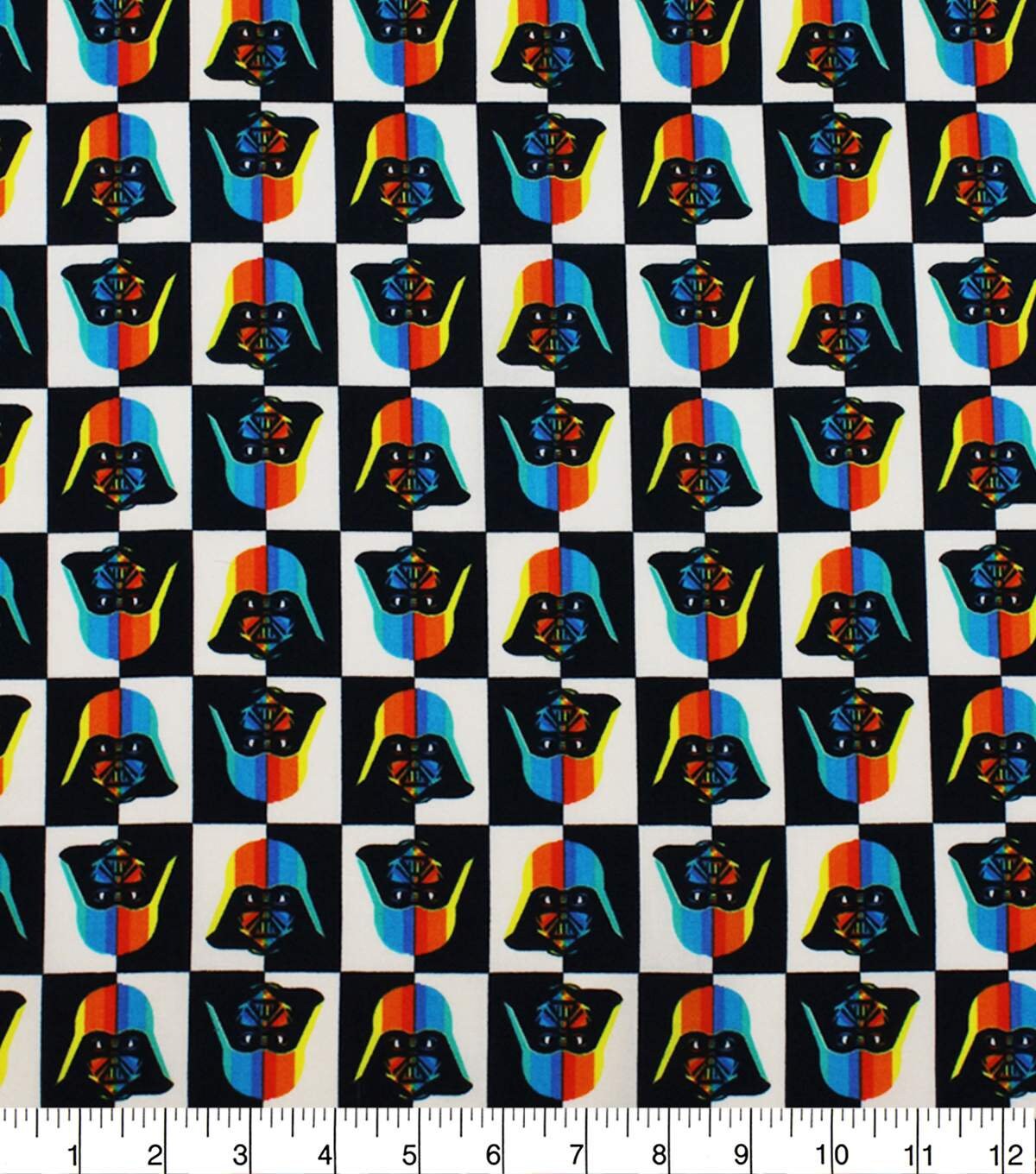 Star Wars Rainbow Darth Vader Classic Movie Cotton Fabric Death Star