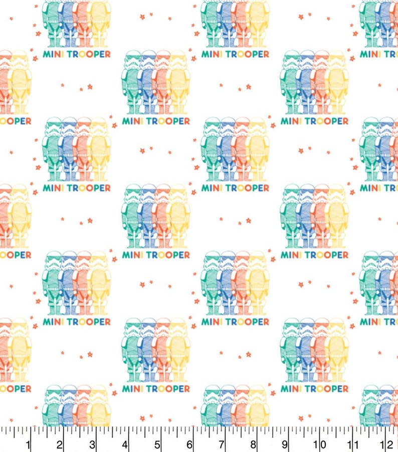 12 Yard Star Wars Cartoon Cotton Characters Fabric Rainbow Mini Trooper Stormtrooper