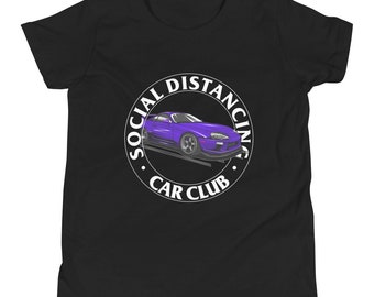 JZA80 JDM 2JZ Social Distancing Car Club Youth Short Sleeve T-Shirt