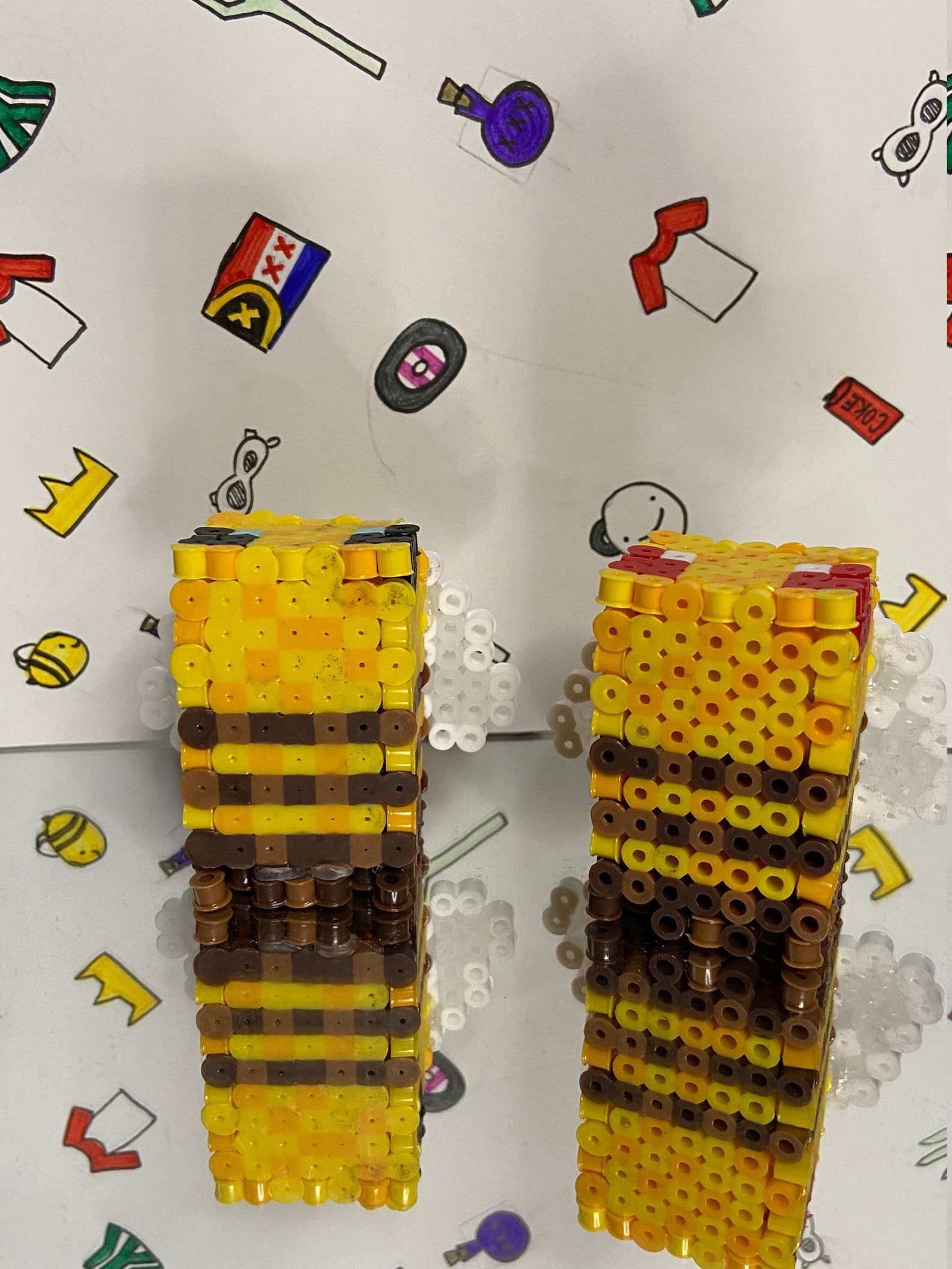 Minecraft Bee Figurine Etsy