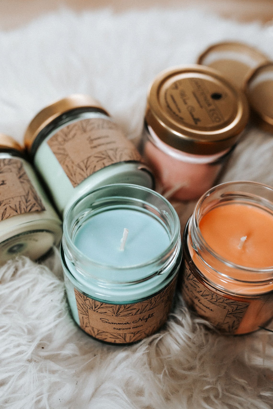 Aromatic Wax Candle in Glass Jar Etsy