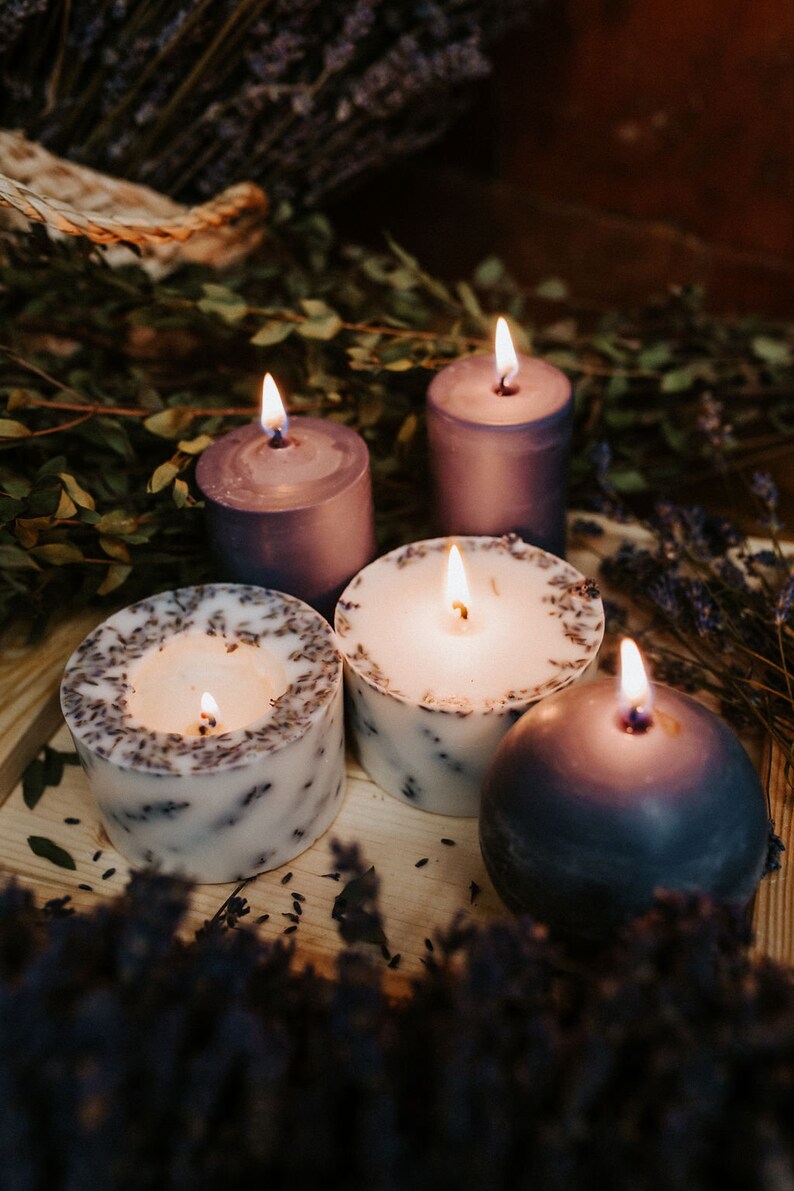 Candle lavender Essential Oil Candle Natural Etsy