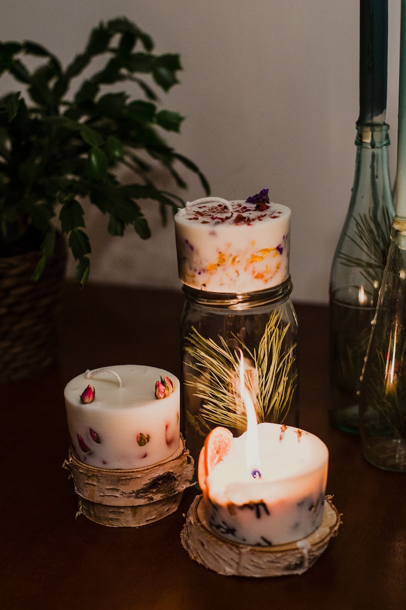 Set of 3 Different Natural Wax Candles Scented Candles With Etsy