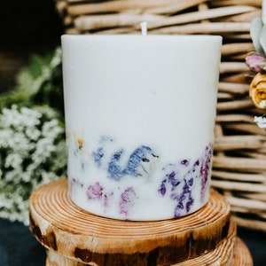 Candle &quot;Meadow&quot; high | Lemongrass Essential Oil Candle | Natural Eco wax Candle | Handmade Aromatherapy Candle | Organic Scented Candle