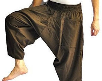 AEP Herren Hose im japanischen Stil Einheitsgröße Braun Japanisches Design