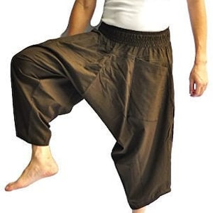 AHP Men's Japanese Style Pants One Size Brown Japanese Design