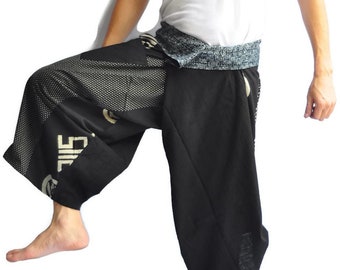 Harem Pants Samurai Pants Men's Fashion Harem Pants Yoga Pants Casual Cotton Bottoms Black Pants Japanese design