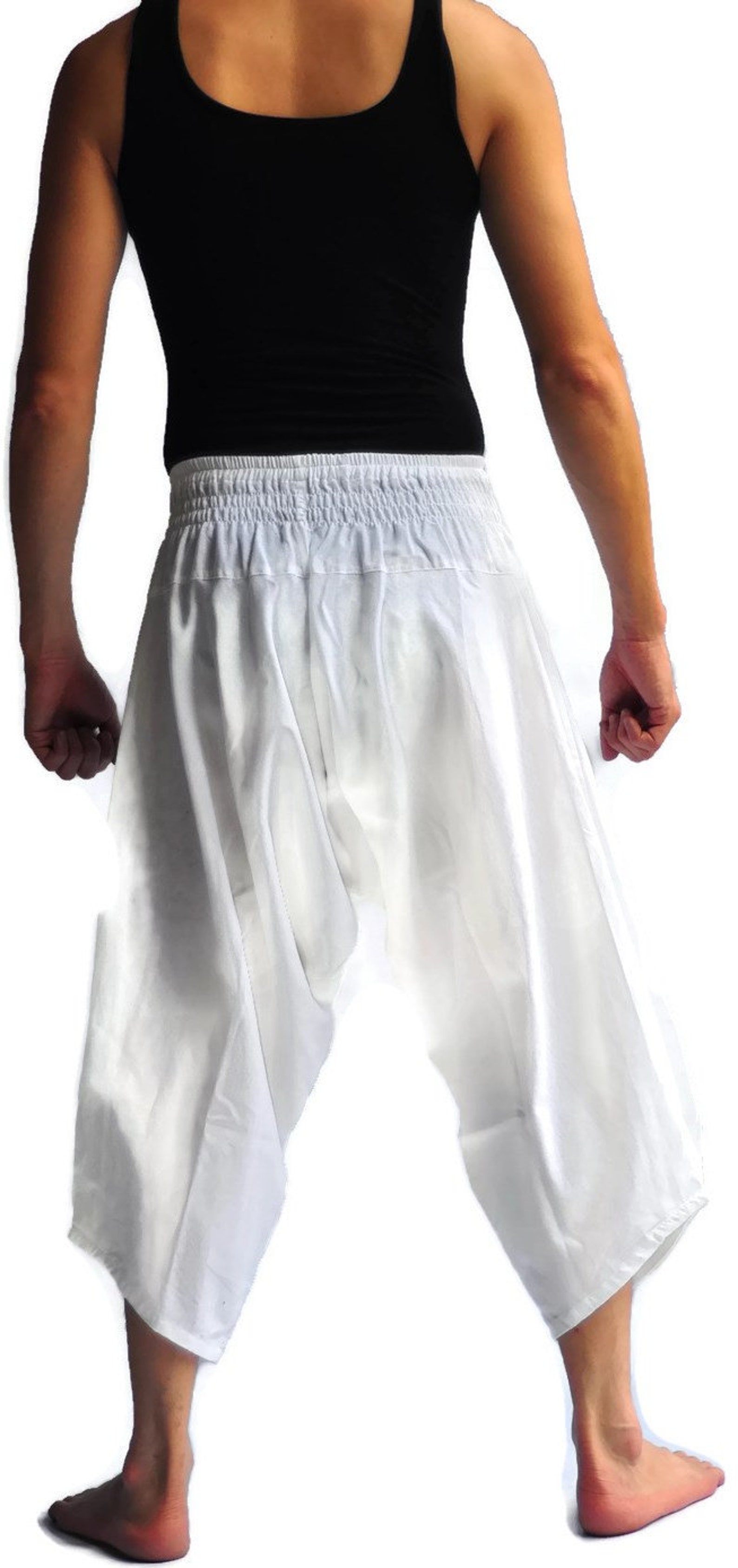 AHP Men's Japanese Style Pants One Size White Japanese Etsy