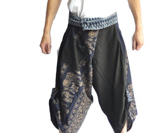 wide leg yoga pants,  tribal pants, plus size harem pants, beach shorts, thai fisherman pants, thai massage pants state grey, elephant pants