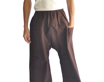 Cotton Harem Yoga Pants: Japanese Samurai Style, Unisex