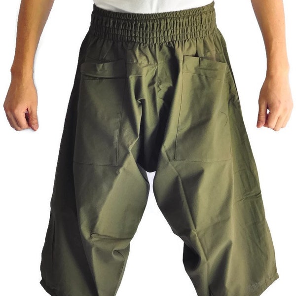 AHP Men's Japanese Style Pants One Size Green Japanese Design yoga beach sleep