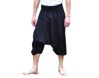 AHP Men's Japanese Style Pants One Size BLACK Japanese Design all color baggy shorts