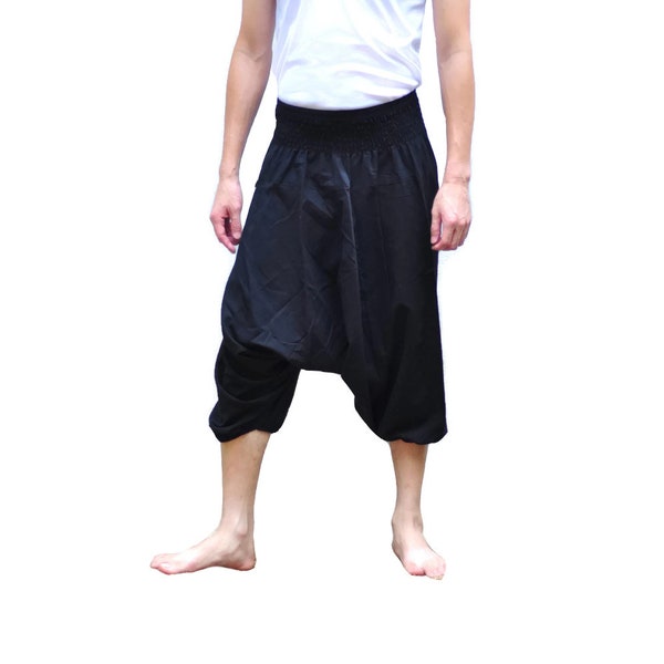 AHP Men's Japanese Style Pants One Size BLACK Japanese Design all color baggy shorts