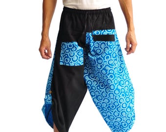PRIJOUHE Pantaloni harem casual da uomo con elastico in vita