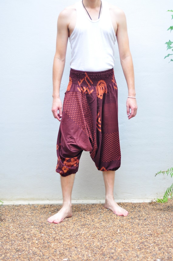 Summer Men's Cotton Linen Harem Pants Casual Japanese Style Comfy Baggy  Trouser | eBay