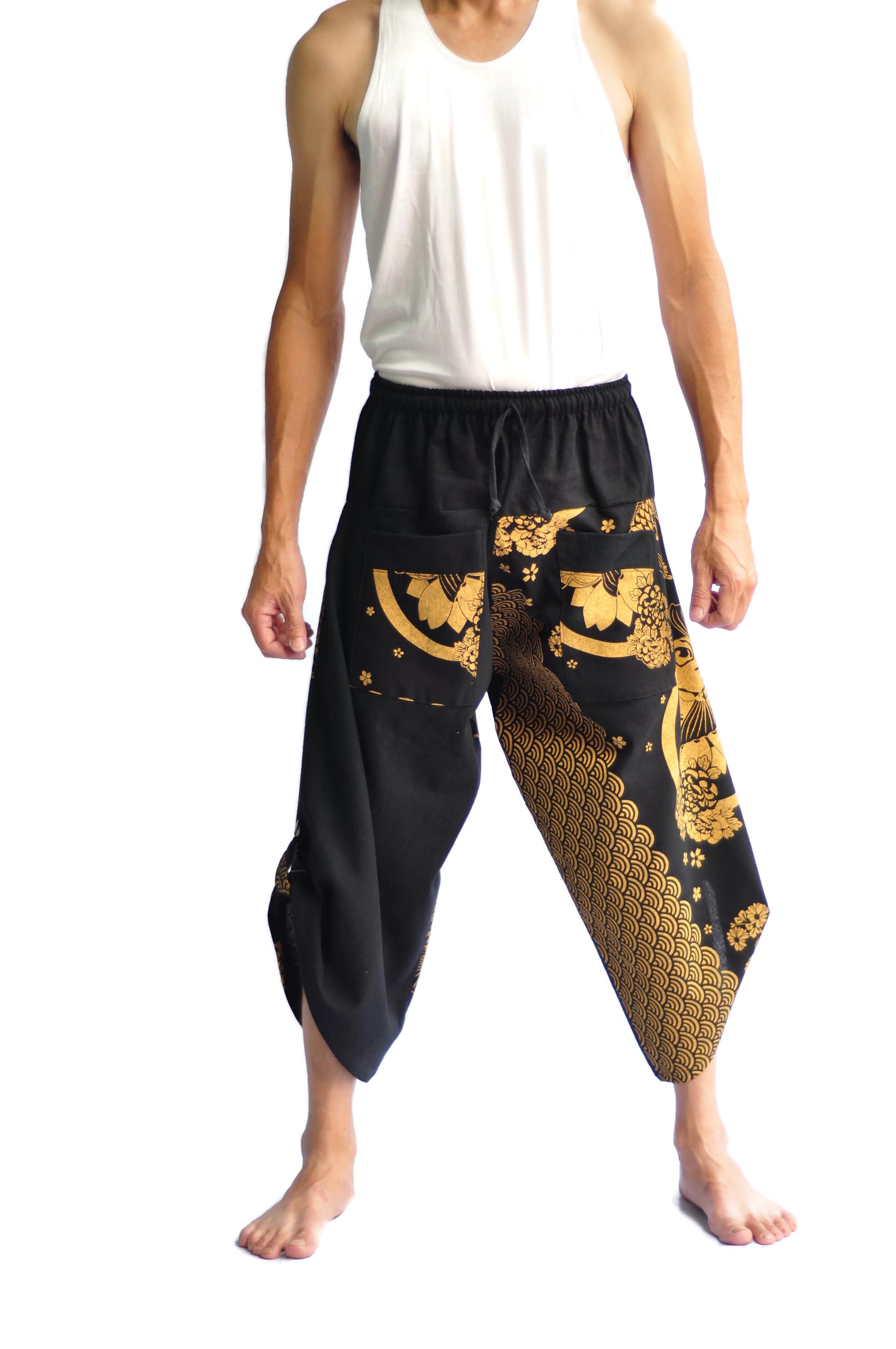 Black and Gold Pants for Men - Etsy