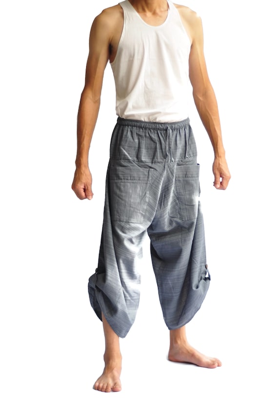 Buy AHP Men's Japanese Style Pants One Size Grey Japanese Design