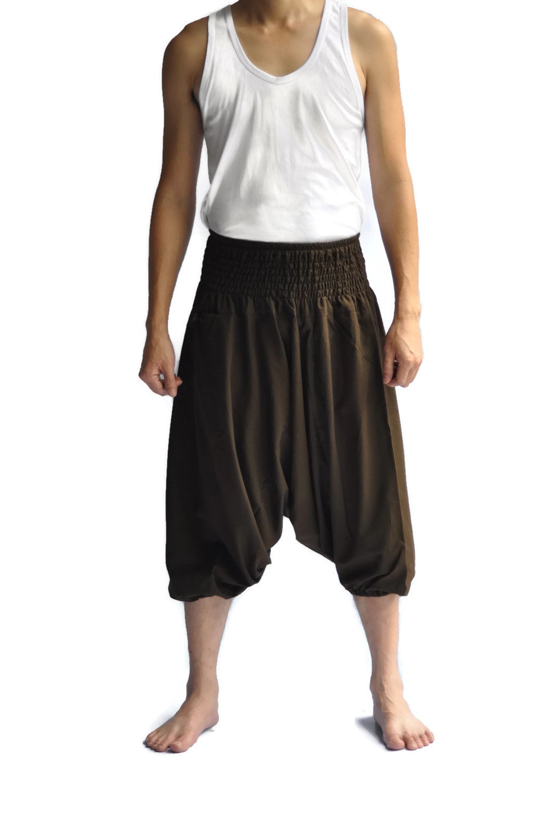 AHP Men's Japanese Style Pants One Size Brown Japanese Design All Color