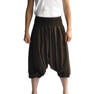 AHP Men's Japanese Style Pants One Size Brown Japanese Design all color baggy shorts