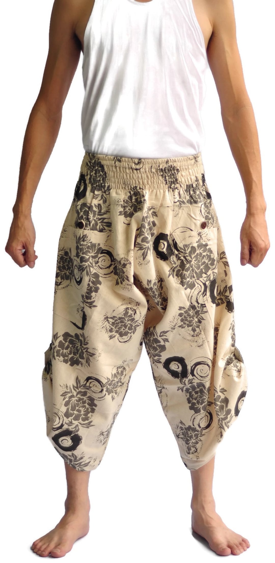 AHP Men Japanese Style Pants One Size White Japanese Design Etsy