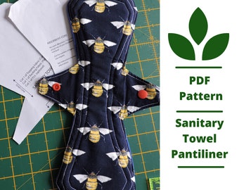 Cloth menstrual pad pattern, PDF sewing pattern with video tutorial, make your own menstrual pads, panty liners, mama cloth, postpartum pads