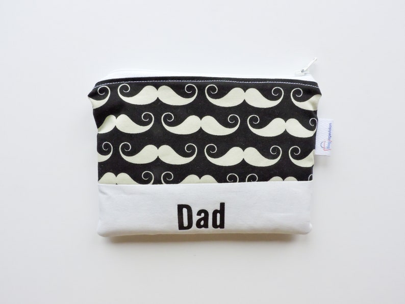 Black Moustaches Personalised Coin Purse