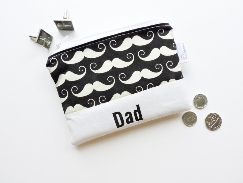 Black Moustaches Personalised Coin Purse