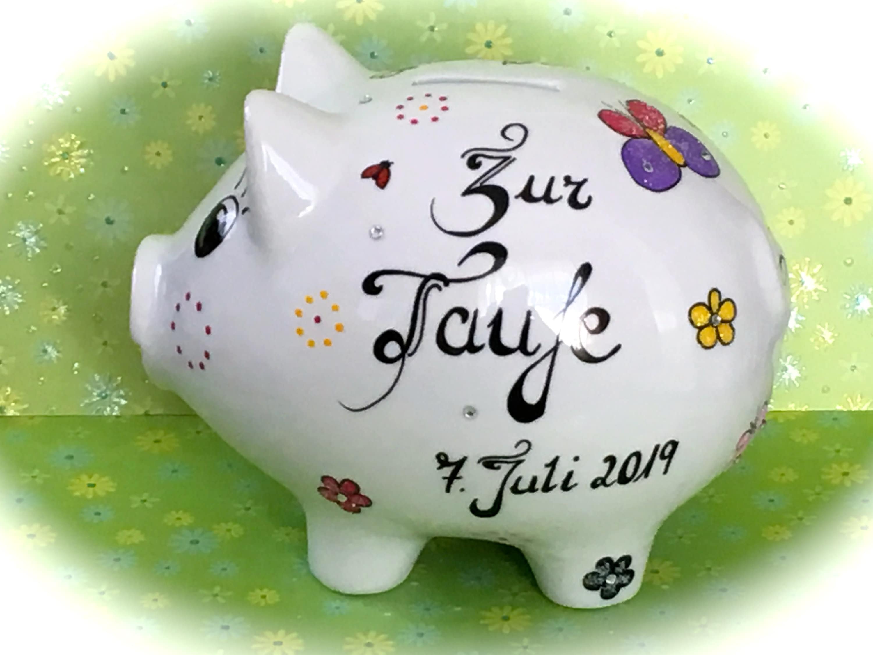 Sparschwein XL Nr. 157 Taufe,Sparschwein mit Name,personalisiertes