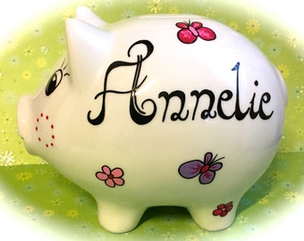 Sparschwein XL Nr. 149 Schmetterling,Sparschwein mit Name,personalisiertes Sparschwein,Sparschwein,Geldgeschenk,Spardose, Geschenk,Name