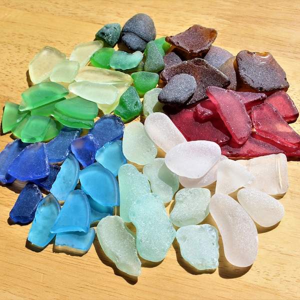 Sea Glass/ Tumbled glass/ Stained glass, different colours, mixed sizes  (small-medium) *100 /200 Grams* unique, mixed bag, natural, crafts