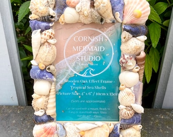 Sea Shell Photograph Frame tropical - home decor, housewarming, birthday, seashells, Frame, photograph frame, unique, standing, hanging