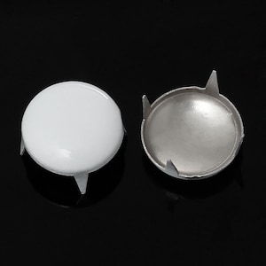 10 rivets - 12 mm round - WHITE