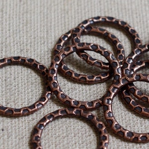 10 Rings 19 mm-connector copper patterned