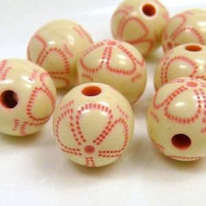 10 Perlen 12mm rosa creme Blümchen Bild 1