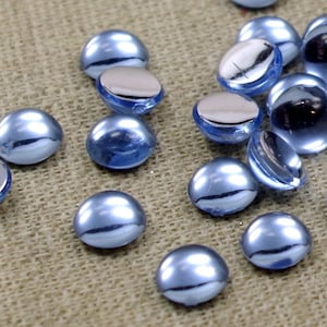 20 cabochons - 6 mm - light blue skyblue - domes