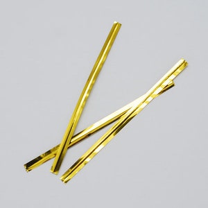 50 bag closures GOLD 10 cm - closure wire
