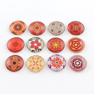 10 Glass cabochons 12 mm "Indian Summer"