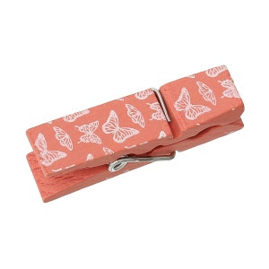 10 cute wooden clips - 4.5 cm - pink clothespins