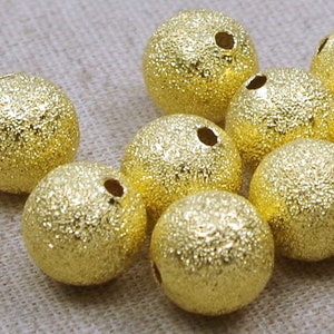 10 STARDUST beads - 12 mm - metal beads, GOLD