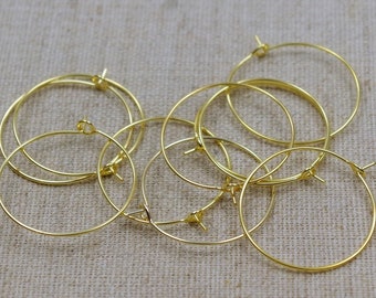 50 hoop blanks - 30 mm - GOLD - earrings