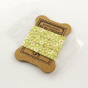 1,8 m (1,5EUR/1 m) Ruban coton VINTAGE - FLEURS - 16 mm - vert
