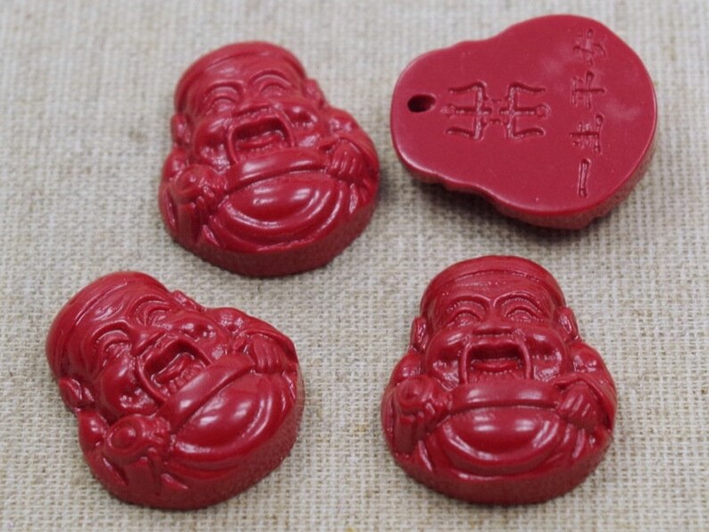 4 Buddha Pendant 25 x 21 mmBuddhafigure dark red Etsy