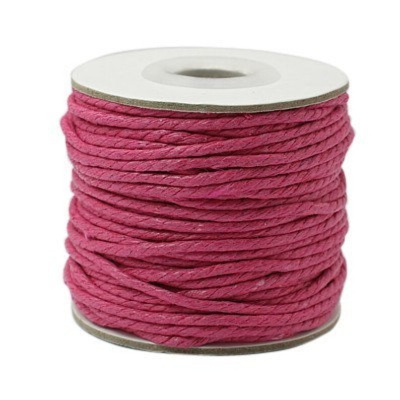 3m 0,70EUR/1m gewachste KORDEL 2,5mm dick PINK MAGENTA Bild 1