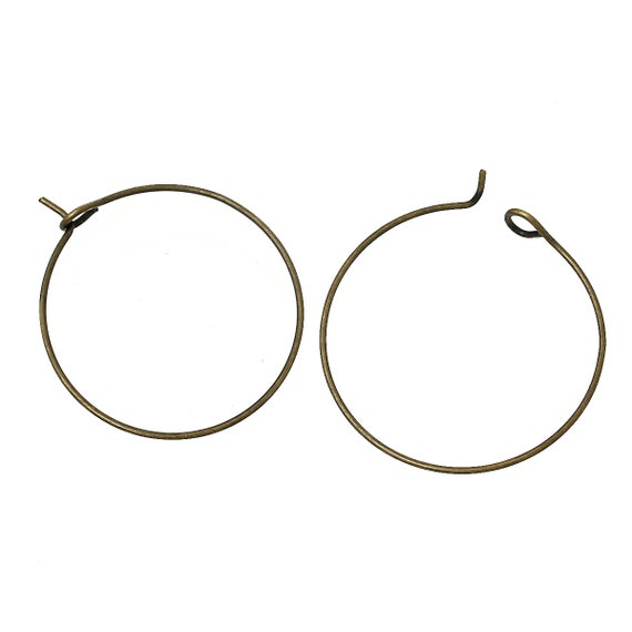 10 Creolen Rohlinge - 25mm - BRONZE - Ohrringe - bronzefarben