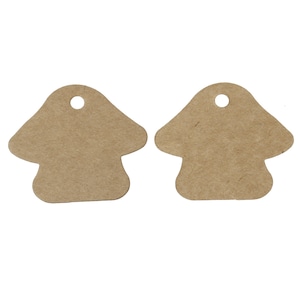 20 etichette regalo FUNGO marrone 51 x 46 mm - etichette - carta kraft
