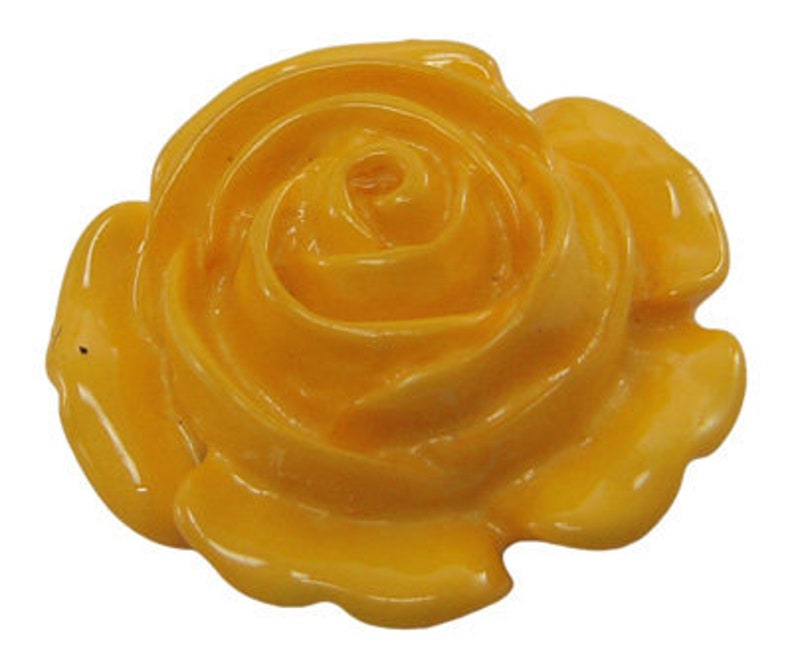 8 tolle Rosenperlen 22mm Cabochon-Art gelb Bild 4